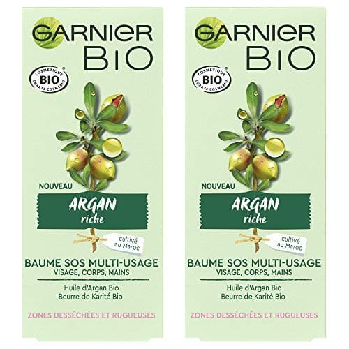 Garnier Bio - Baume SOS Multi-Usage - Argan Riche - Zones Desséchées et Rugueuses - Lot de 2 x 50 ml - Image 3