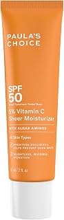Paula's Choice 5% Vitamine C Crèmes de Jour SPF 50 - Crème Solaire Hydrate et Illumine la Peau - Calme les Signes de Sensibilité - avec 3 Dérivés de Vitamine C - Tous Types de Peaux - 60 ml