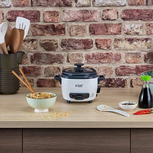 Russell Hobbs Rice Cooker [Mini] Slow Cooker (0.4L, 2 Servings, Also Ideal for Vegetables/Fish etc., Rice Spoon & Measuring Cup Incl., Warmer, Removable Washable Non-Stick Bowl) 27020-56 - Image 5
