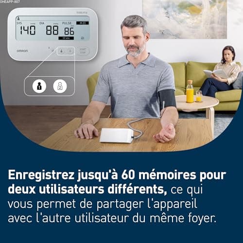 OMRON X4 Connect AFib – Blood Pressure Device – Bluetooth Connection – Clinically Validated OMRON Arm Blood Pressure Monitor – AFib Detector with Each Measurement – Memory 2 People - Image 6