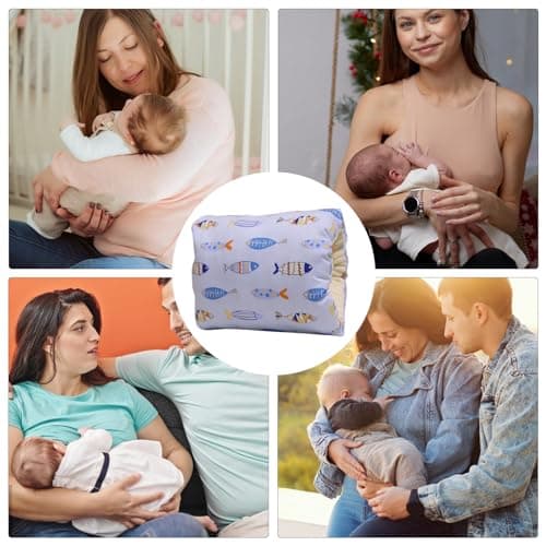 Comfy Cradle Coussin d'allaitement | Coussin d'allaitement anti-crachats | Oreiller d'allaitement doux confortable lavable avec trou pour les bras pour allaitement, voyage, maman, - Image 5