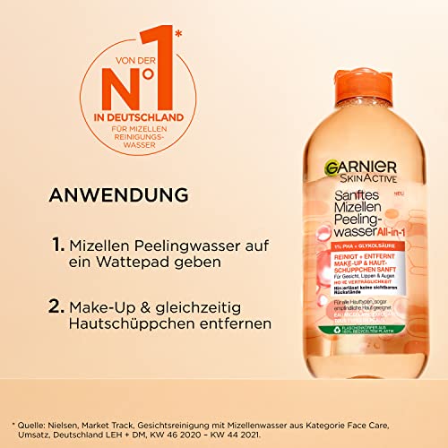 Garnier SkinActive Gentle Exfoliating Water 400 ml - Removes Makeups and Dead Skin - Image 4