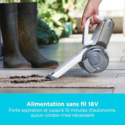 BLACK+DECKER Aspirateur à Main sans Fil 18 V avec tête pivotante, 8 Positions de Nettoyage, Station de Charge et Accessoires, PV1820L-QW - Image 4