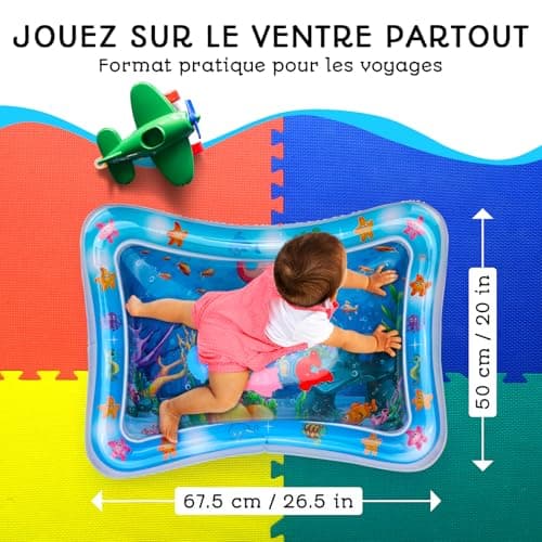 Baby Water Mat - BPA Free Inflatable Sensory Play Mat | Baby Activity & Motor Skills - Non Toxic Water Play Mat Avec Maman - Image 8