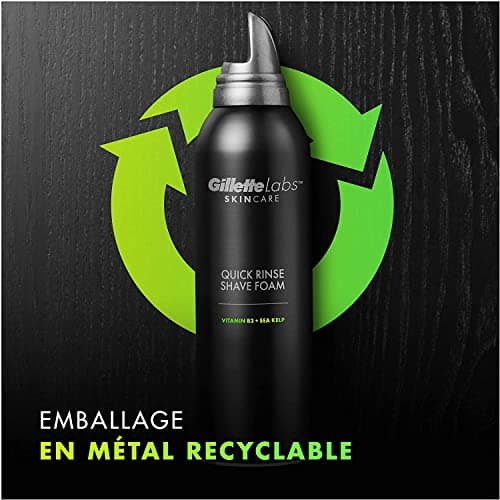 GilletteLabs Mousse À Raser Pour un Rinçage Rapide, Par Gillette, Pour Homme, 240ml - Image 7