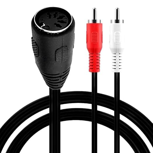 Stereo Audio Cable DIN Female RCA Male Cable 5 Pin DIN Female to RCA Cable Midi to RCA Stereo Cable Compatible with Bang & Olufsen Naim Quad Systems 20cm - Image 1