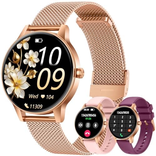 Montre Connectée Femme avec Appel Bluetooth: 1.27" Smartwatch avec Fonction Féminine Cardiofréquencemètre SpO2 Sommeil Montre 100+ Mode Sport Montre IP68 Fitness Podomètre Compatible pour Android iOS - Image 2