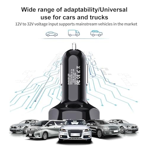 Car Charger 4 Ports USB Charger Cigarette Lighter Charger Fast Car Phone Charger 3.0 7A Fast Charger Adapter for Mobile Tablets and Other Devices - Image 7
