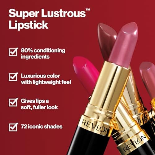 REVLON Rouge à lèvres Super Lustrous, Formule crémeuse pour des lèvres douces et pulpeuses, Sensation d'hydratation, 535 Rum Raisin, 4,2g - Image 5