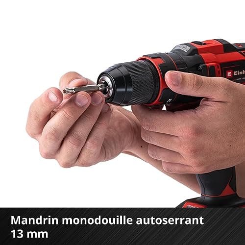 Einhell Perceuse Visseuse à percussion sans fil TE-CD 18/40 Li-i +64 (2x2,0 Ah) Power X-Change (Li-Ion, 18V, Couple 40 Nm) Livré avec 2 Batteries 2,0Ah, Chargeur et 64 Accessoires - Image 10