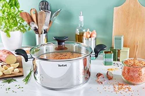 Tefal Primary E3084604 Cooking Pot 24 cm (5 L) + Glass Lid, Induction, High Quality Stainless Steel, 10-Year Warranty, Recipe Book - Image 6