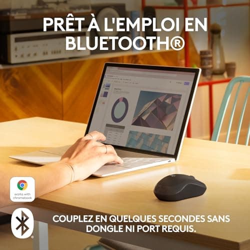 Logitech M240 Wireless Bluetooth Mouse, Compact, Portable, Smooth Tracking, 18 Months Battery, Windows, MacOS, ChromeOS, Suitable for PC, Mac, Laptop, Tablets – Graphite - Image 3