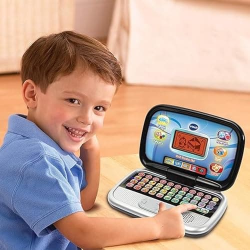 VTech - Black Genius Kid's Ordi, Children's Computer with Backlit Screen, 20 Evolutionary Activities and Games, Educational Toy, Gift for Children from 3 to 7 Years - English Content - Image 4