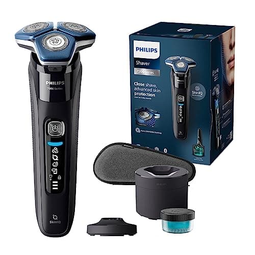 Philips Wet & Dry Series 7000 Men's Electric Shaver with Retractable Trimmer, Charging Stand, Travel Case and Quick Clean Cartridge (Model S7886/55) - Image 3