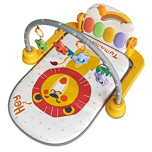 TUMAMA Baby Piano Gymnastics Mat, Luminous Play Mat with Arches, and 4 Rattles Toys, Suitable from 0 Months Gift Infant Toys - Image 2