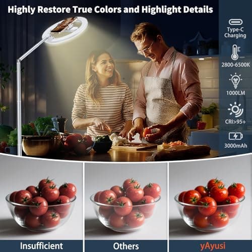 yAyusi Wireless Ring Light with Tripod, Foldable Overhead Camera Stand with Rechargeable Ring Light 174cm for Video Recording, Photography, Live Stream, TikTok, YouTube - Image 3