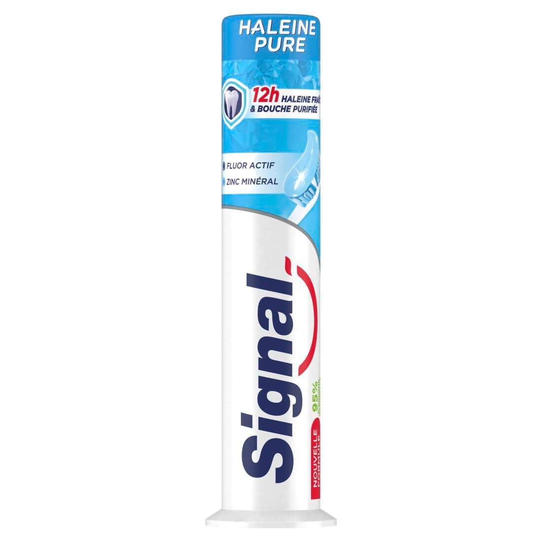 SIGNAL - Pure breath toothpaste measuring device - 12 hours of fresh breath - Purified mouth - 95% ingredients of natural origin - 100 ml - Image 1