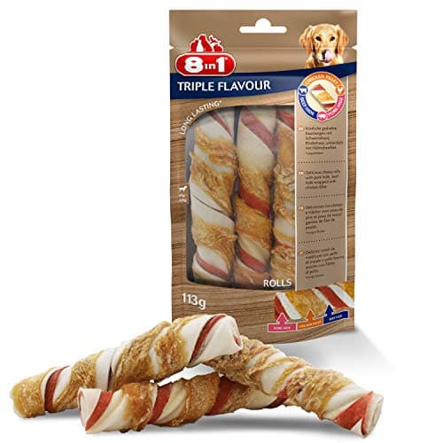 8in1 Triple Flavour Rolls - Adult Dog Chew Rolls - More Meat, More Chew Time - Limits Tartar - Non-GMO, Artificial Preservative - Image 3