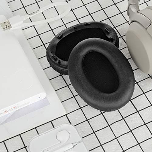 Geekria QuickFit Replacement Earpads for Sony WH-1000XM3 Headphones Protein Leather Black - Image 7