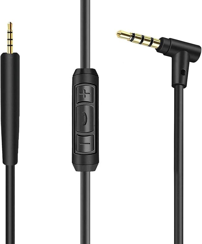 BINGLE Replacement Audio Cable for Bose 700 700 UC, QuietComfort 25, QuietComfort 35II, OE2, OE2i, On-Ear 2, 3.5mm to 2.5mm Replacement Cable with Micro/Remote Control - 1.2m/4FT (Black)