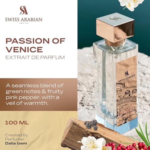 Swiss Arabian Passion of Venice Unisex Perfume Extract 100 ml – A Luxurious Fusion of Green Notes, Jasmine and Warm Amber Musk – A Captivating and Timeless Fragrance - Image 4