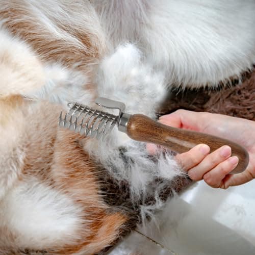 undercoat rake for dogs, detangling brush for long hair pets, furminator for dogs, pet grooming supplies, ergonomic detangler for pets hair - Image 6