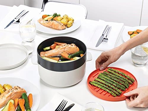 Joseph Joseph - M Cuisine - Set of 4 Stackable Microwaves - White Orange and Grey - Image 7