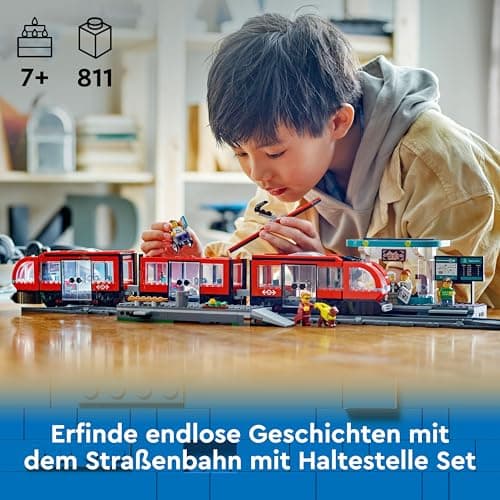 LEGO City Tram with Stop (60423): Rail Extension (60205) - Part of 2024 New Arrivals, Train with Station and Rails - Image 4
