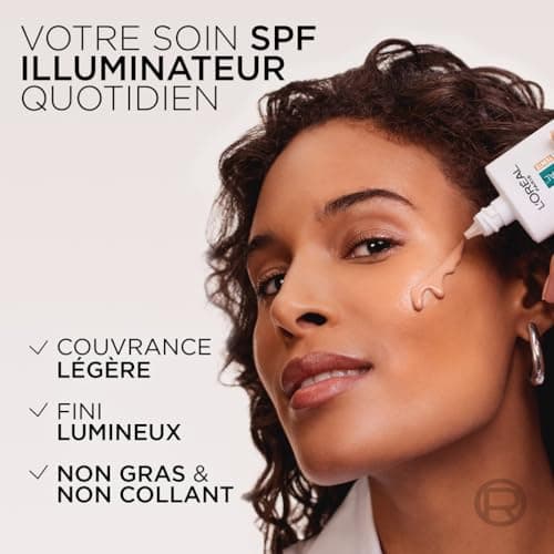 L'Oréal Paris - Anti-UV Fluid SPF50 - Bright Reveal - Unified Complexion and Radiant Skin - Light Coverage - Anti-Stain and Bleach Formulation - Shade : Medium - 50 ml - Image 5