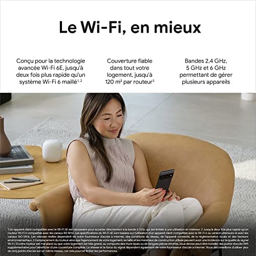 Nest Wifi Pro - Reliable 6E Wi-Fi System for Home - Fast Speed In Every Room - Mesh Network Router - Snow, x2 - Image 5