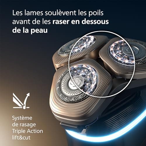 Philips Rasoir i9000 Prestige Ultra, rasoir électrique 100% étanche, technologie Skin IQ Pro, système Triple Lift & Cut, lames de précision NanoTech rotatives à 360°, 5 modes de rasage, XP9405/31 - Image 5
