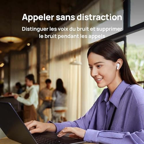 HUAWEI FreeBuds 6i écouteurs sans Fil, Bluetooth 5.3, Suppression Active du Bruit (ANC) 3.0 Intelligente, Basses percutantes, 35 Heures d'autonomie, IP54, avec iOS, Android et Windows, Violet - Image 7