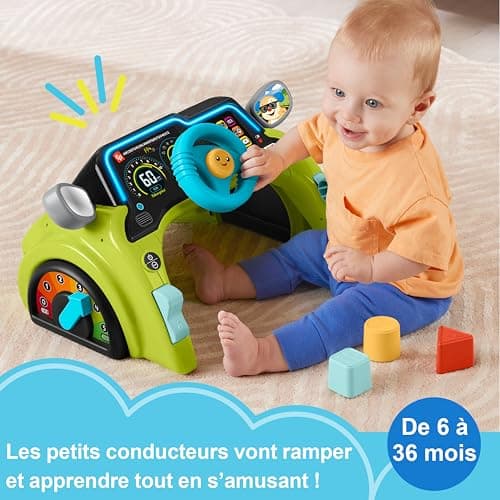 Fisher-Price My First Car Laughing and Learning Activity Centre, Learning Toy for Babies and Children from 6 Months, Multilingual Version, HYR92 - Image 3