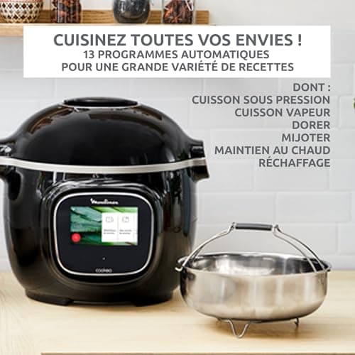Moulinex Cookeo Touch Wifi Smart High Pressure Multicooker + Cake Pan 18 cm, 6 L, Touch Screen, 250 Built-in Recipes, Moulinex YY5297FB Application, Black - Image 4