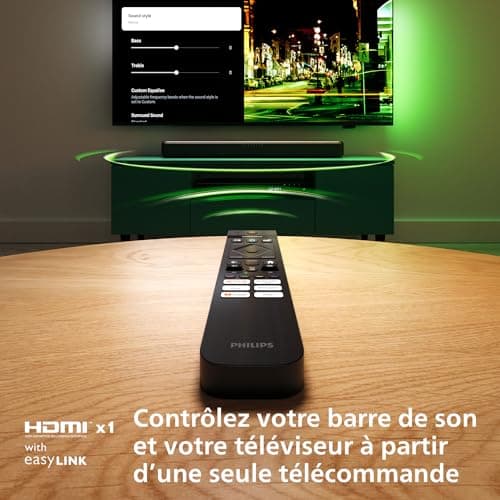 Philips TAB5109 Barre de Son 2.0 - canaux 2.0 120 W, DTS Virtual X, Bluetooth 5.4, HDMI Arc, Connexion Optique et connectivité USB - Gris foncé - Image 9