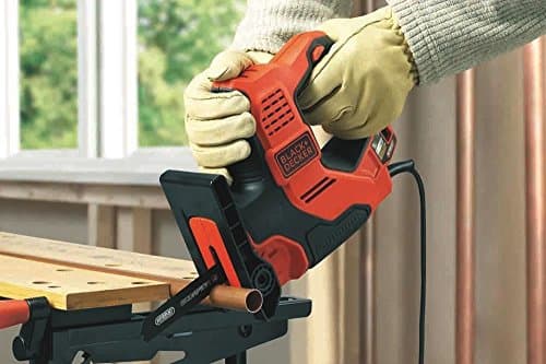 BLACK+DECKER RS890K-QS Wired Hand Saw - Cutting Capacities: 3 mm Metal, 100 mm Wood, 50 mm Plastic Pipe and Branches - 3 Blades - Delivered in a 500W Case, Black, Orange, RS890K-QS - Image 6