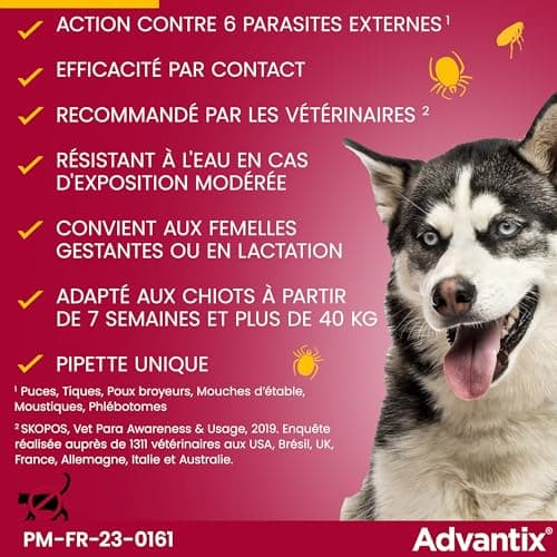 Advantix Medium dog between 10 and 25 kg - Dog pipettes against 6 parasites - Treatment and protection for your pet for 4 weeks - 4 x 2 ml - Image 7