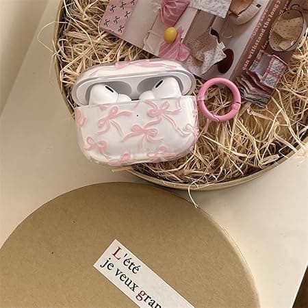 Compatible with AirPods Pro 3 Case Generation Cute Bow Aesthetic Design Shockproof Transparent Key Ring Cover Soft Case for Airpods Pro 3 - Transparent - Image 3