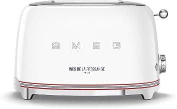 Smeg, Grille-pain 2 Tranches TSF01IDFEU, 2 Fentes 36 mm, 6 Niveaux de Brunissage, Fonction Chauffage, Décongélation et Bagel, Éjection Automatique du Pain, Ramasse Miettes, 950 W, Ines de la Fressange
