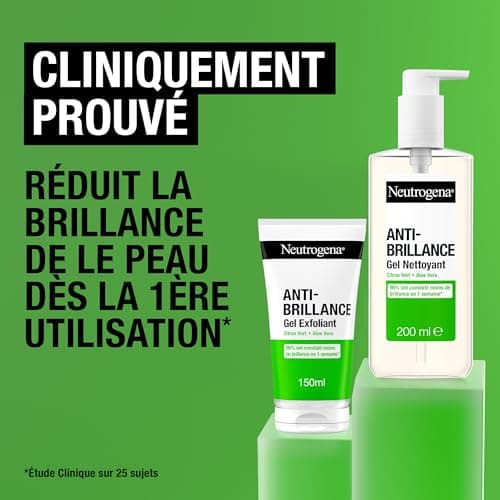 Neutrogena – Gel Nettoyant Anti-Brillance (flacon-pompe de 200 ml) – Nettoyant visage au citron vert et aloe vera (0,5%) - Image 6