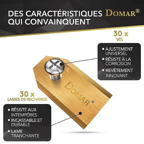 Domar - Long lasting robotic mower blades, screws included I Improved blades compatible with Husqvarna Automower, Gardena, Yard Force Robot Lawnmowers | 30 Spare Blades - Image 3