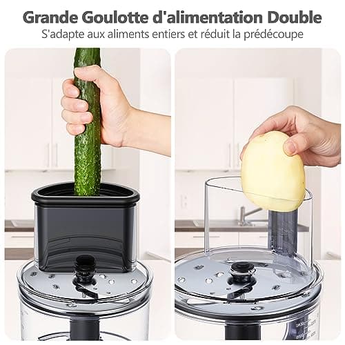 YASHE Robot Cuisine Multifonctions – Blender, Mixeur, Moulin, Presse-Agrumes, Pétrin avec Bol de 2,5L et Blender de 1,5L, 1300W, 3 Vitesses, Fonction Pulse, Verrouillage de Sécurité - Image 5