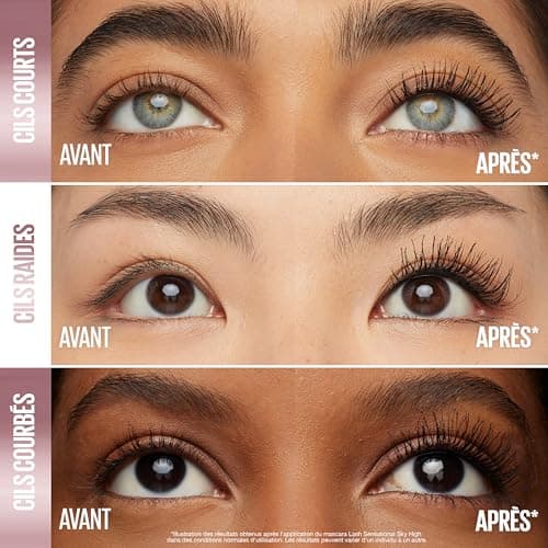 Maybelline New York - Mascara Volume Intense et Longueur Illimitée - Formule Enrichie en Extraits de Bambous et de Fibres - Sky High - Teinte : Very Black - 7,2 ml - Image 7