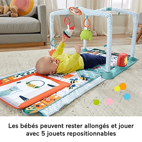 Fisher-Price Mon Tapis Cabane 3 in 1, Evolutionary Play Mat Transformable into a Hut Tunnel with Musical and Luminous Toy, Awakening Toy, From 1 Year Old, HJK45 - Image 5