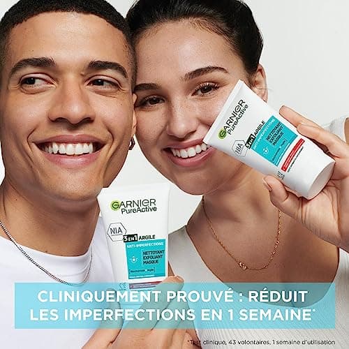 GARNIER Pure Active - 3-in-1 Clay Cleanser - Cleansing, Exfoliating & Mask - Anti-Blemishes & Anti-Marks - Niacinamide & Clay - Vegan & Cruelty Free - Combination to Oily Skin - 150 ml - Image 6