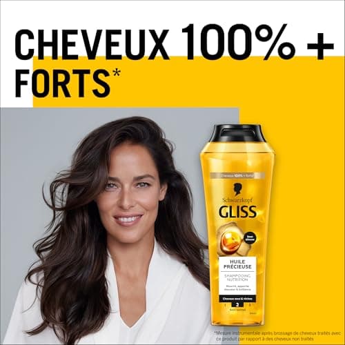 GLISS - Schwarzkopf - Nutrition Shampoo - Precious Oil - Silicone-Free - Nourishes - Provides Softness & Shine - Dry & Coarse Hair - 100% Stronger Hair - Normal Care - 250ml - Image 5