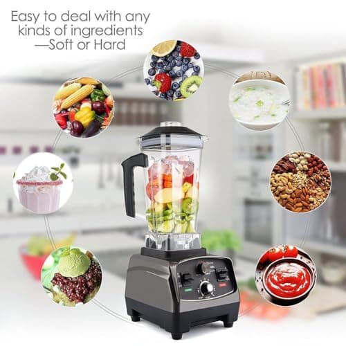 Mélangeur de comptoir à Grande Vitesse,Machine à Smoothie Professionnelle 2200W,Idéal pour Les Shakes et Les Smoothies - Image 4