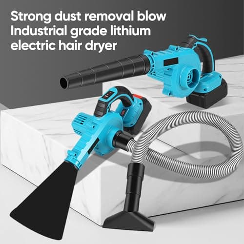Cordless Leaf Blower for Makita 18V Battery, 2 in 1 Leaf Blower with 7500mAh Battery x2, 5 Speed Control, Vacuum and Garden Blower (7500mAh x2) - Image 4