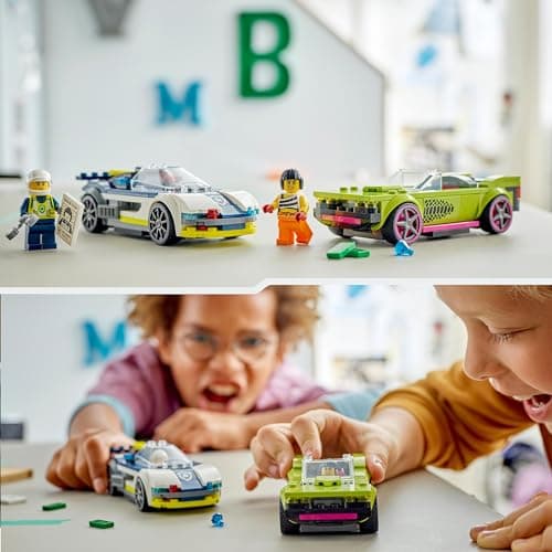 LEGO City La Course-Poursuite entre la Voiture de Police et la Super Voiture, Jouet Imaginatif et de Rôles, Minifigurines d'Agent et Voleuse, Cadeau pour Garçons et Filles Dès 6 Ans 60415 - Image 7