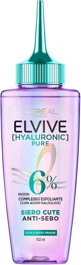 L'Oréal Paris Elvital Hydra Hyaluronic Pure Hydrating Serum for Bright and Live Hair, with Salicylic Acid and Hyaluronic Acid for Moisturizing Hydration and Care, 100 ml - Image 1